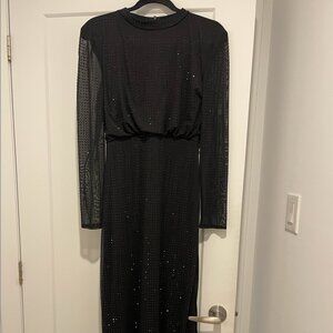Long Sleeve Black Maxi Dress/Gown